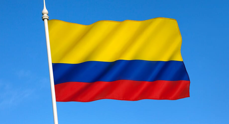 imagem de uma bandeira colombiana
